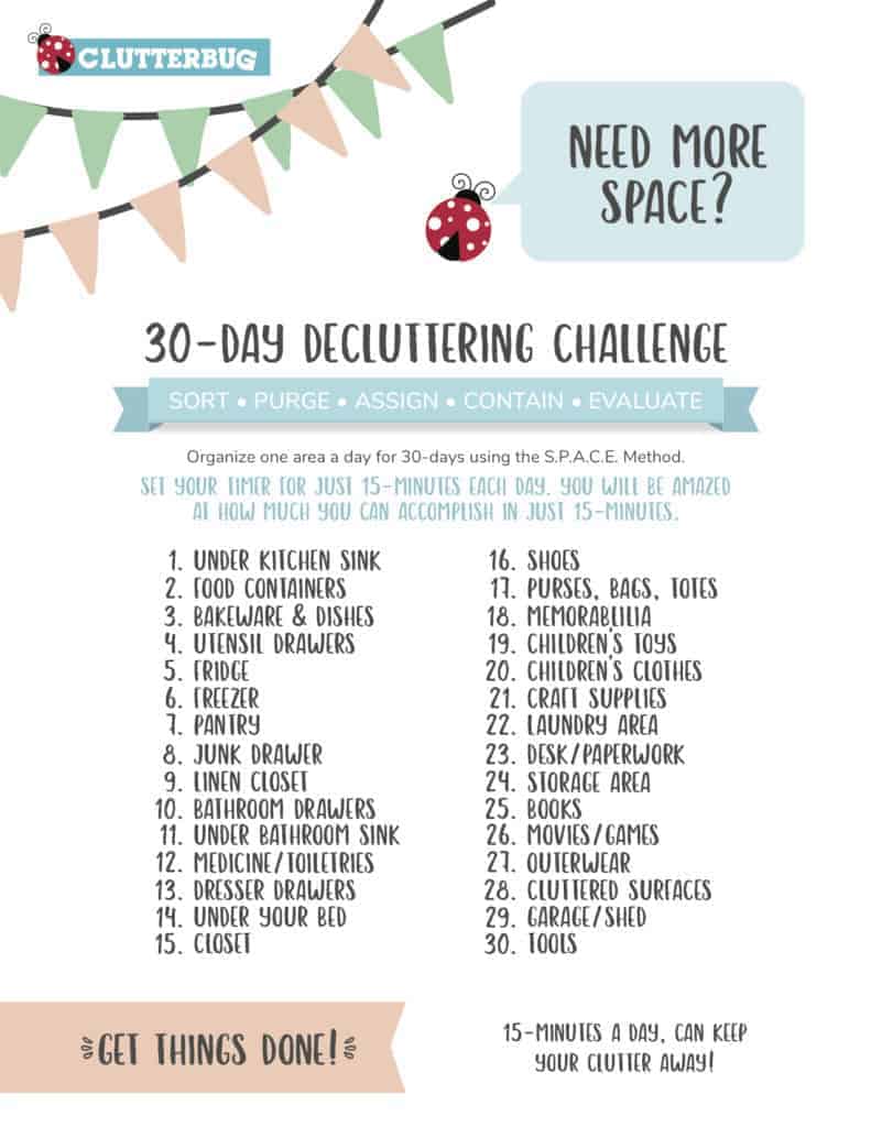 30 Day Decluttering Challenge Clutterbug   30 Day Decluttering Challenge 791x1024 