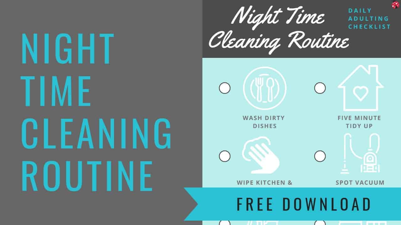 Night Time Cleaning Checklist Free Printable